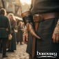 Preview: Wooden Drinking Horn with Leather Holder
