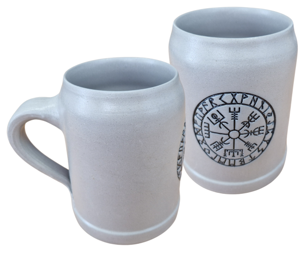 Viking beer mug with Vegvisir embossing, 500ml